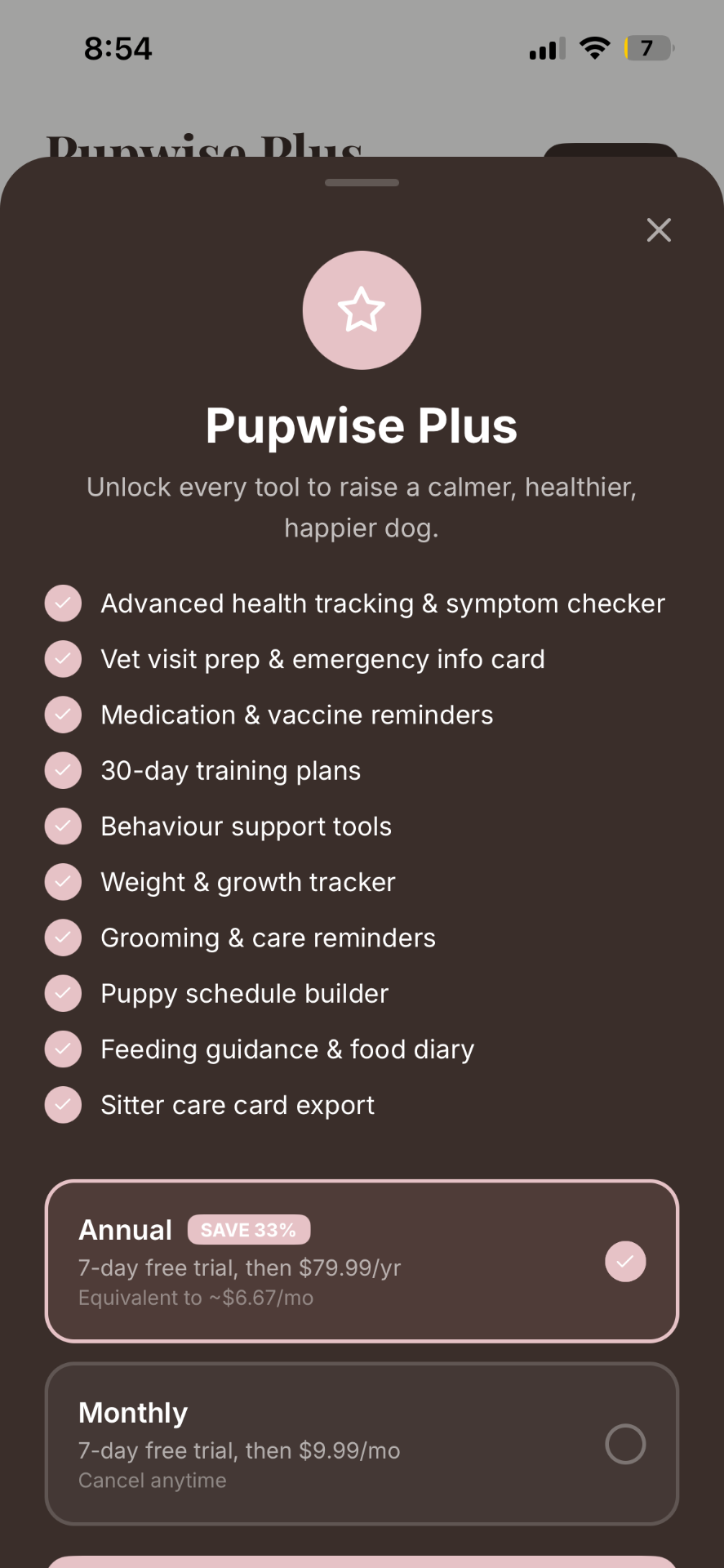 Pupwise Plus premium features
