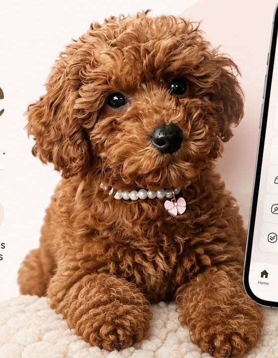 Maple, a mini poodle puppy and the face of Pupwise